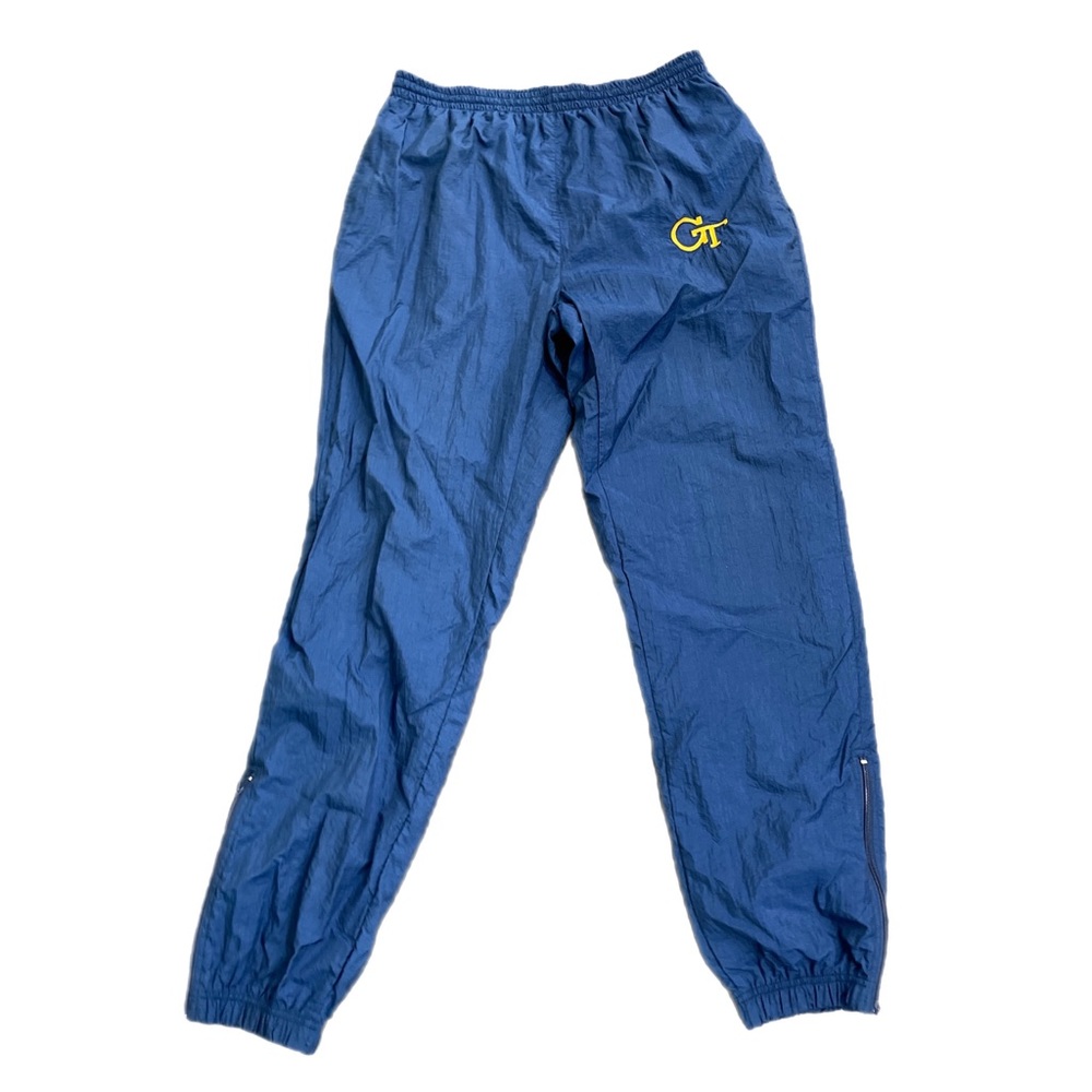 George Tech Navy Nylon Joggers Mens XL zip ankles